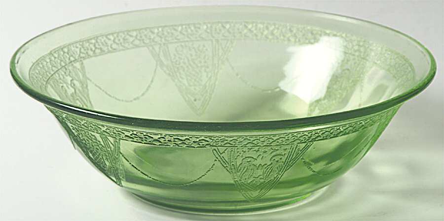 Georgian Green 7" Large Fruit Bowl by Federal Glass -1