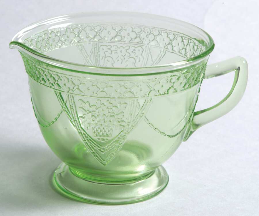 Georgian Green Creamer by Federal Glass -1