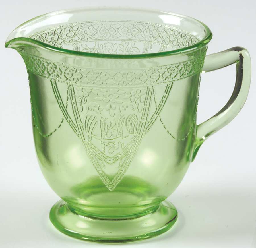 Georgian Green Creamer by Federal Glass -1