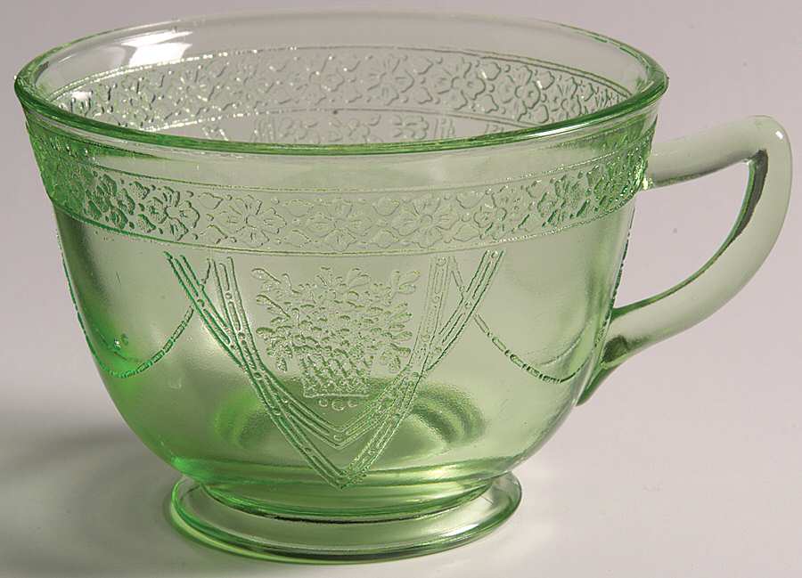 Georgian Green Cup Only by Federal Glass -1