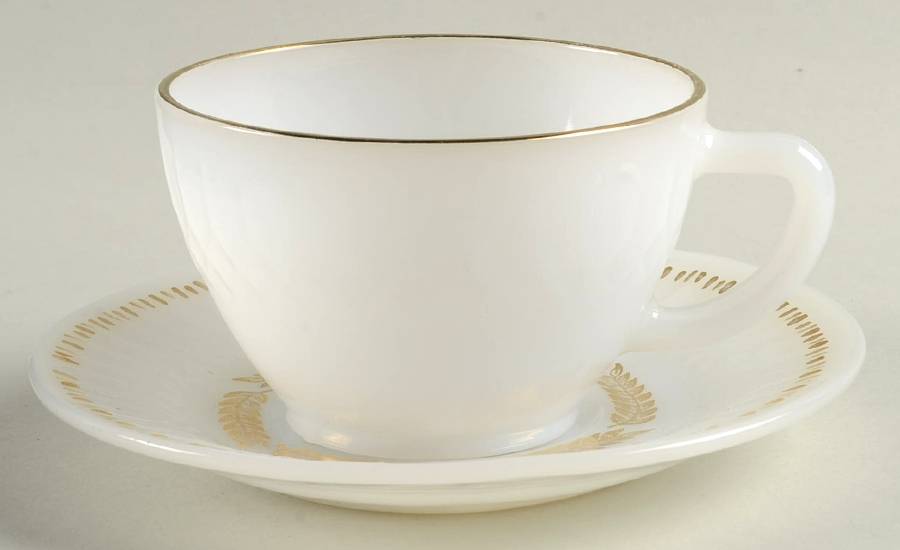Golden Harvest Cup & Saucer Set by Federal Glass -1