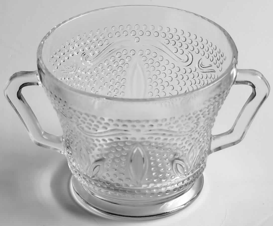 Heritage Clear Footed Open Sugar by Federal Glass -1