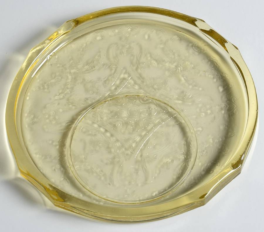 Madrid Amber Round Hot Plate with Indent by Federal Glass -1