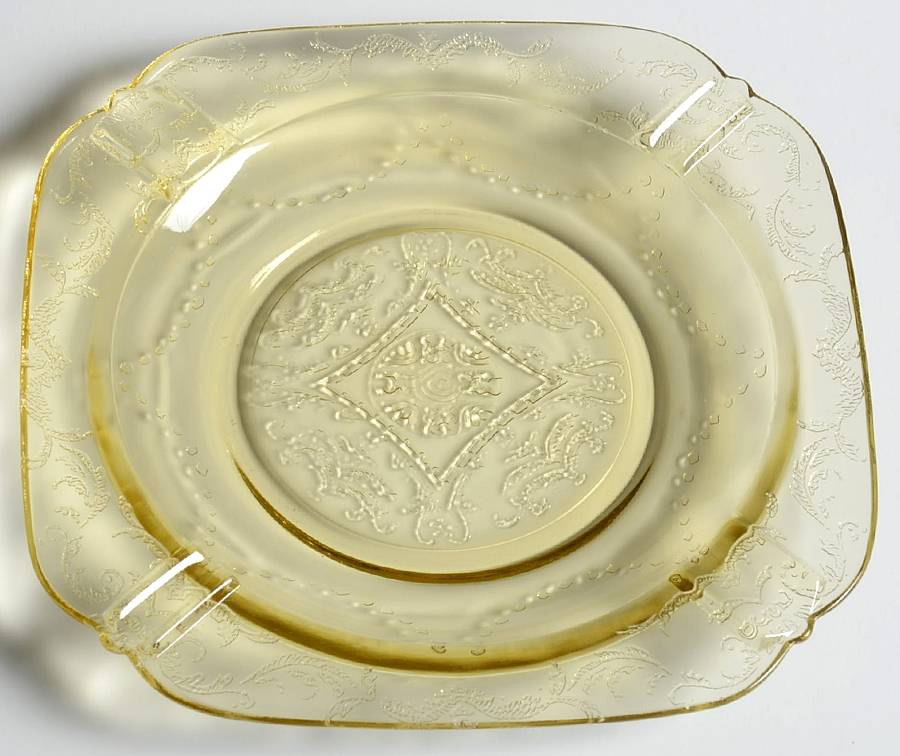 Madrid Amber 6" Square Ashtray by Federal Glass -1