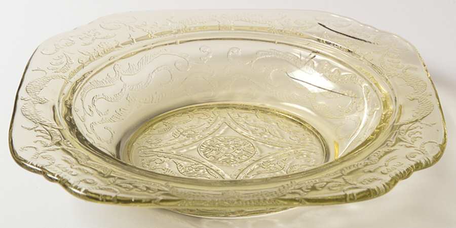 Madrid Amber Round Butter Dish No Lid by Federal Glass -1