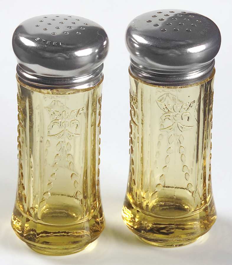 Madrid Amber Shaker Set w/Metal Lids by Federal Glass -1