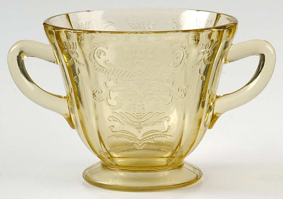 Madrid Amber Footed Open Sugar by Federal Glass -1
