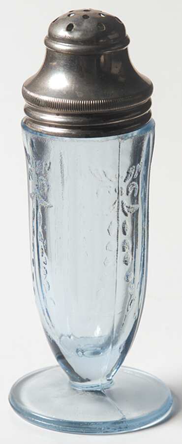 Madrid Blue Footed Shaker & Metal Lid by Federal Glass -1