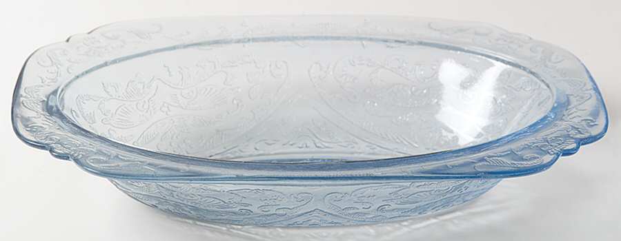 Madrid Blue 10" Oval Vegetable Bowl by Federal Glass -1