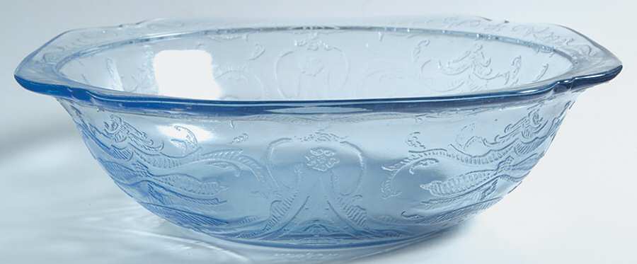 Madrid Blue 8" Shallow Salad Bowl by Federal Glass -1