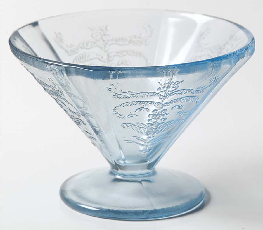 Madrid Blue Cone Shape Footed Sherbet by Federal Glass -1