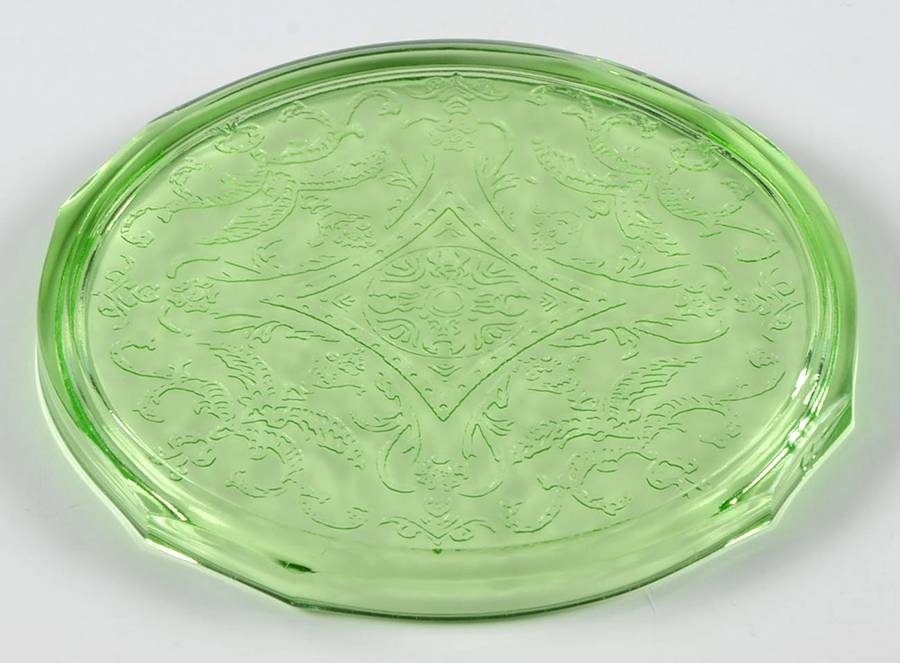 Madrid Green Round Hot Plate by Federal Glass -1