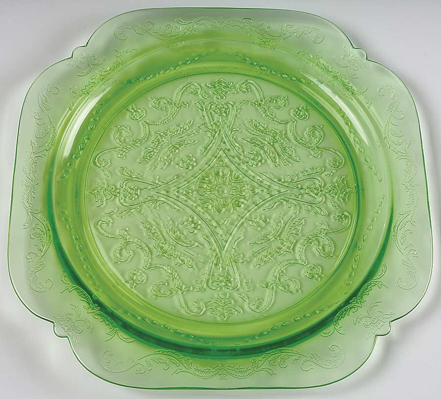 Madrid Green Dinner Plate by Federal Glass -1