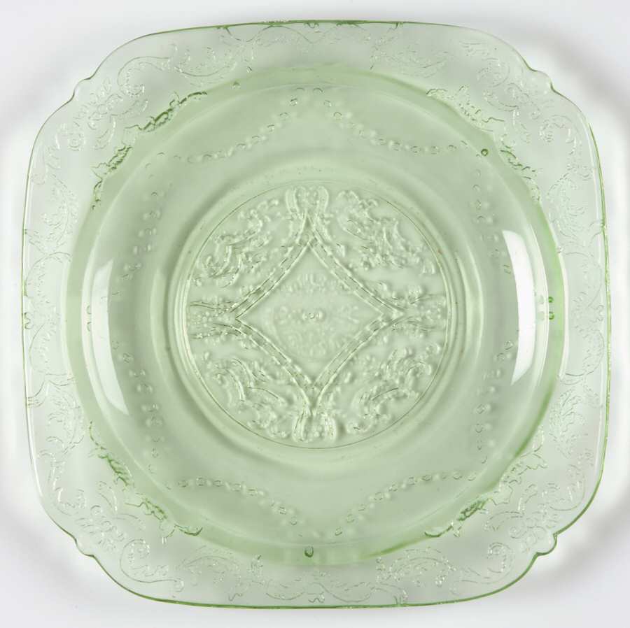 Madrid Green Bread & Butter Plate by Federal Glass -1