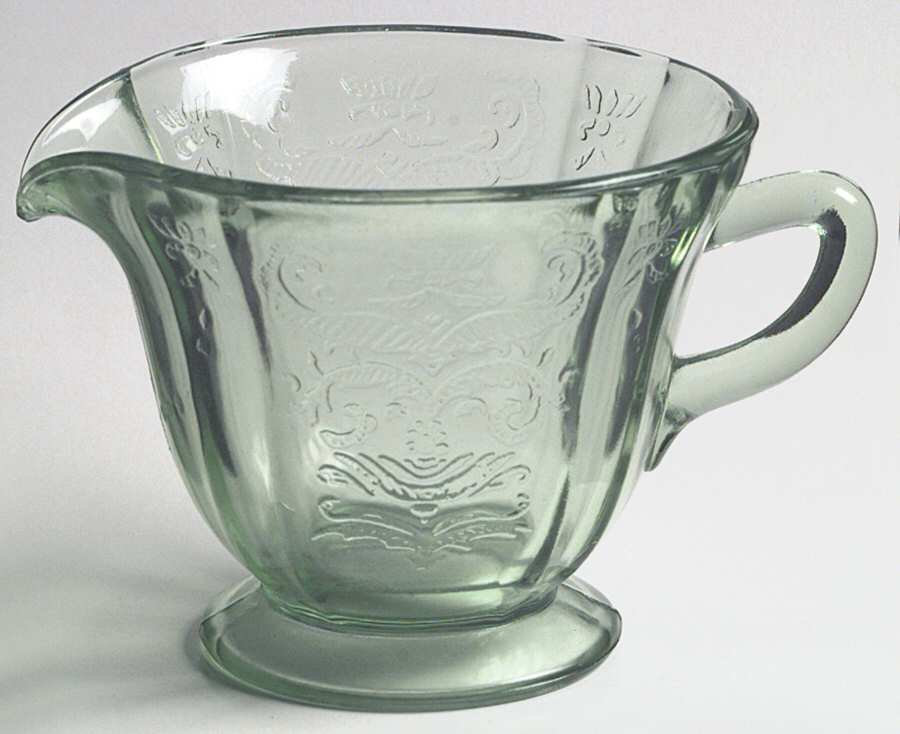 Madrid Green Footed Creamer by Federal Glass -1