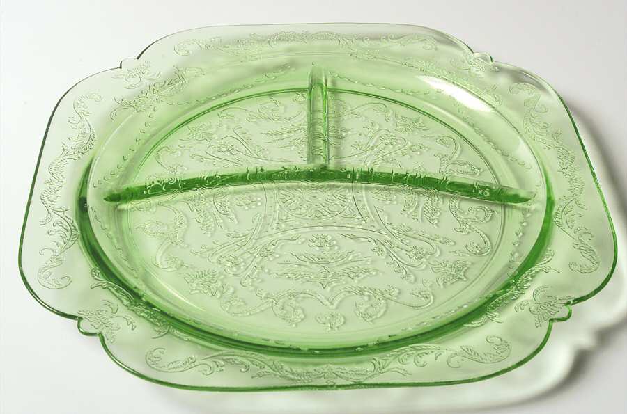 Madrid Green 10" Grill Plate by Federal Glass -1