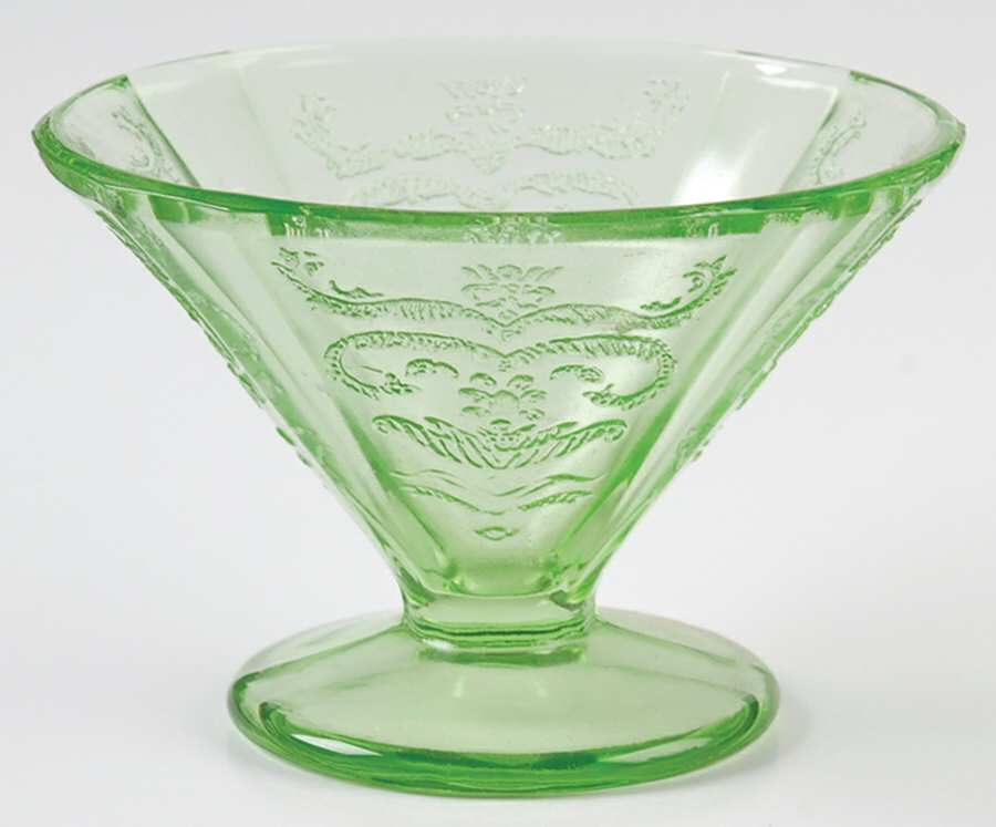Madrid Green Cone Shape Footed Sherbet by Federal Glass -1