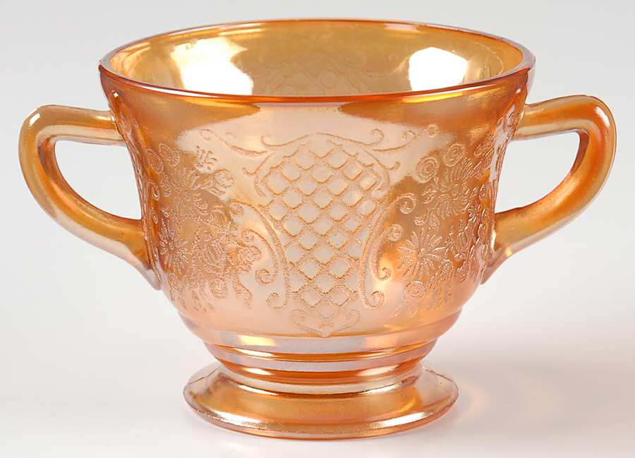 Normandie (Iridescent) Footed Open Sugar by Federal Glass -1