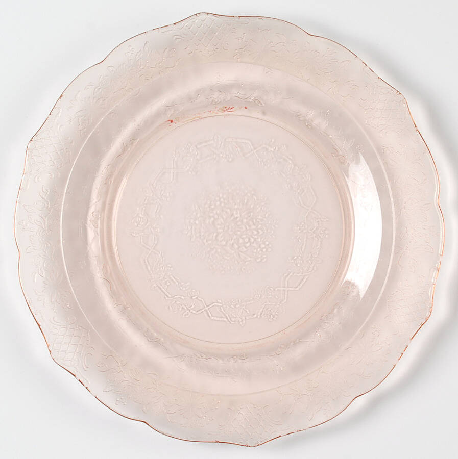 Normandie Pink Luncheon Plate by Federal Glass -1