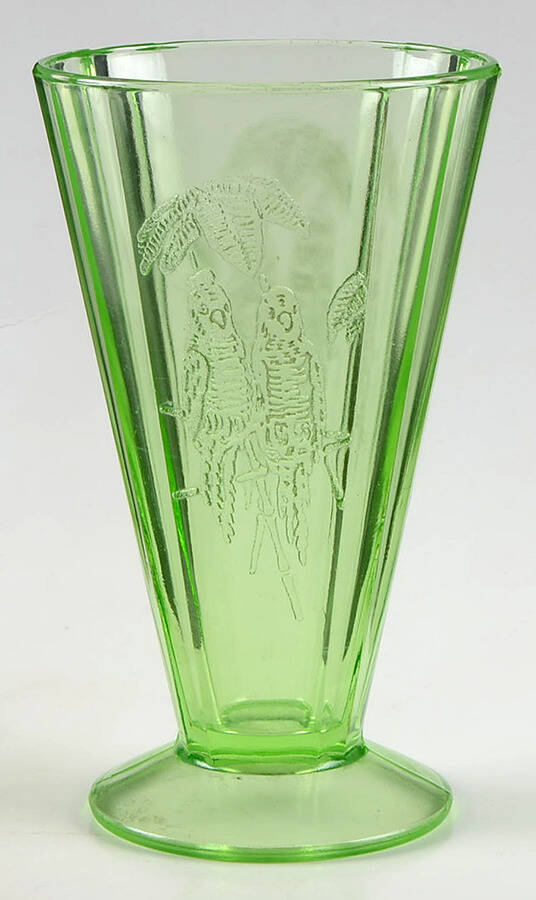 Parrot Green Footed Tumbler by Federal Glass -1