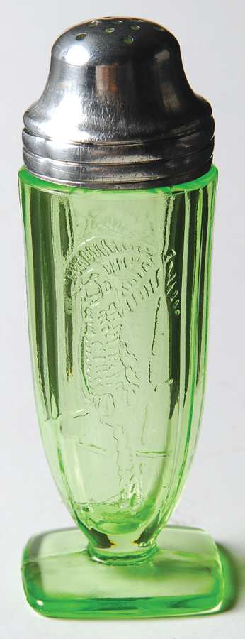Parrot Green Shaker with Metal Lid by Federal Glass -1