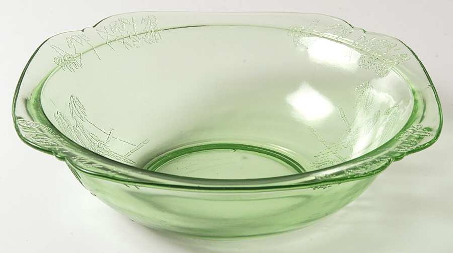Parrot Green 8" Large Fruit Bowl by Federal Glass -1
