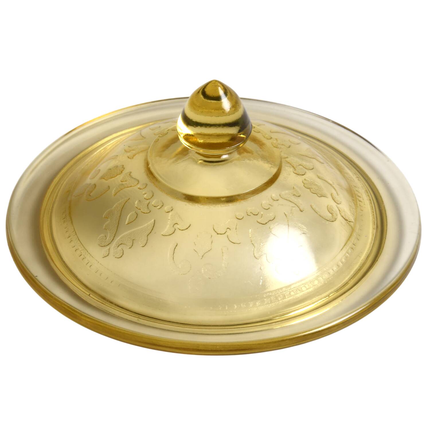 Patrician Amber Lid for Cookie Jar by Federal Glass -1