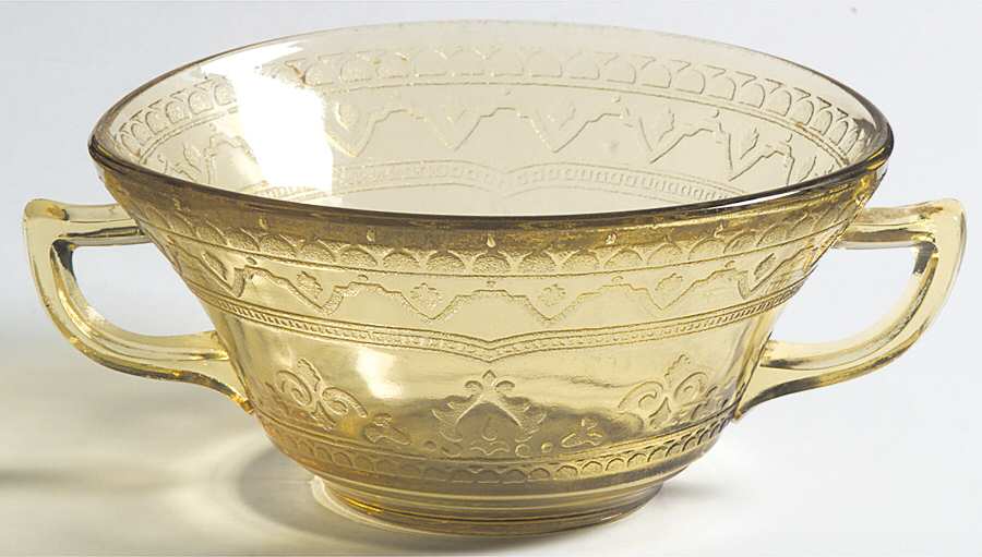 Patrician Amber Cream Soup Bowl by Federal Glass -1