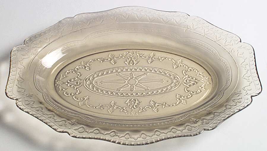 Patrician Amber 11" Oval Platter by Federal Glass -1