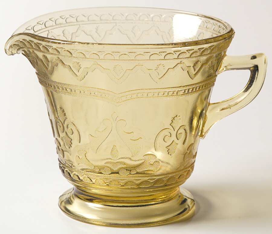 Patrician Amber Footed Creamer by Federal Glass -1