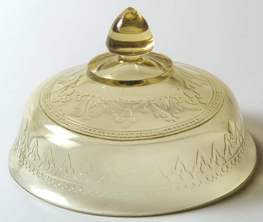 Patrician Amber Lid for Round Butter by Federal Glass -1