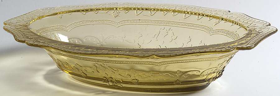 Patrician Amber 10" Oval Vegetable Bowl by Federal Glass -1