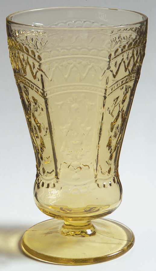 Patrician Amber 8 Oz Footed Tumbler by Federal Glass -1