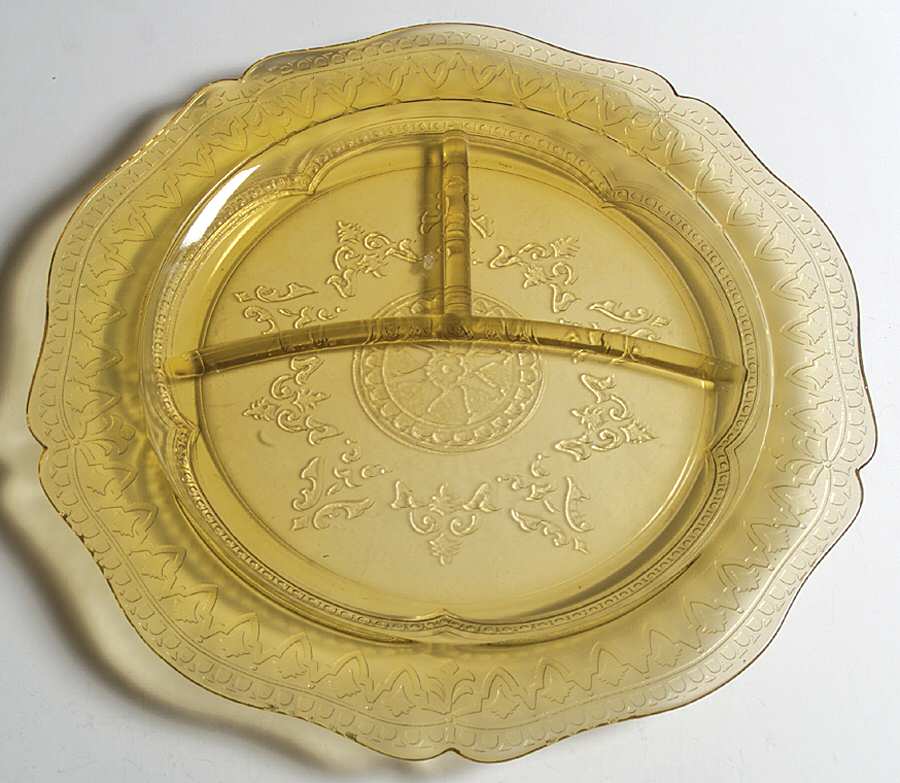 Patrician Amber Grill Plate by Federal Glass -1