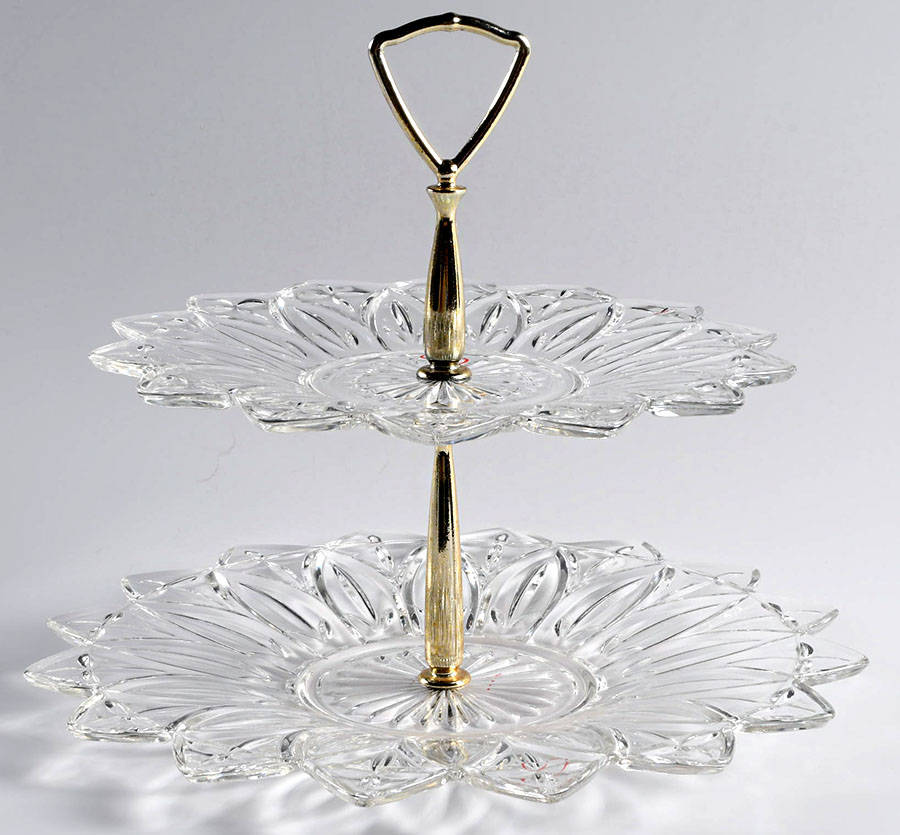 Petal Clear 2 Tier Serving Tray by Federal Glass -1