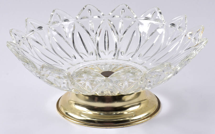 Petal Clear 10" Round Bowl Metal Base by Federal Glass -1