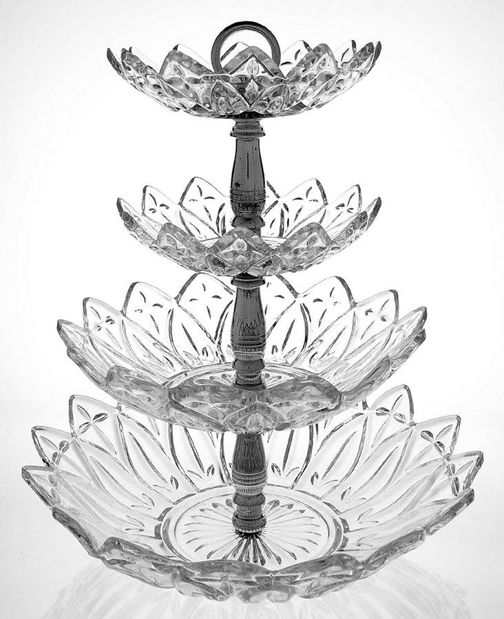 Petal Clear 4 Tier Serving Tray ((2) CRB5,CRB8,CRB10) by Federal Glass -1