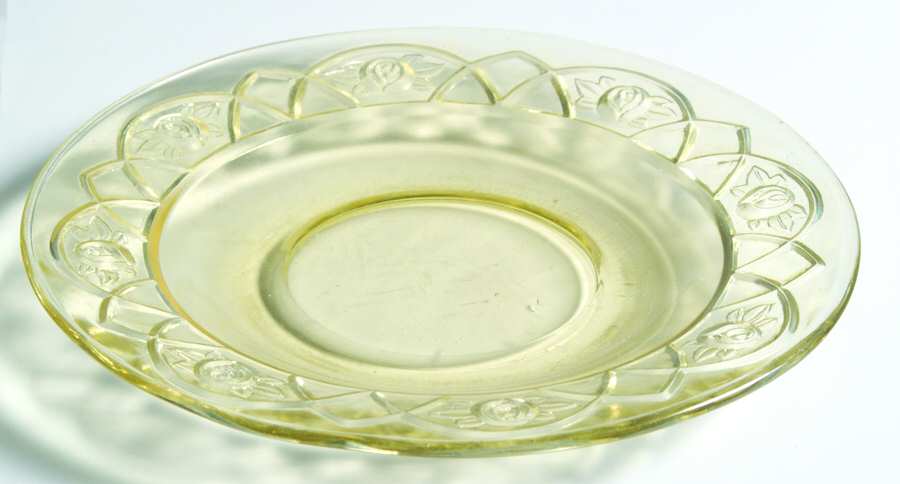 Rosemary Amber Flat Cup Saucer by Federal Glass -1