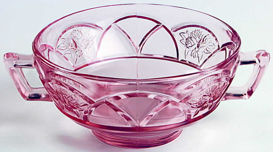 Rosemary Pink Cream Soup Bowl by Federal Glass -1