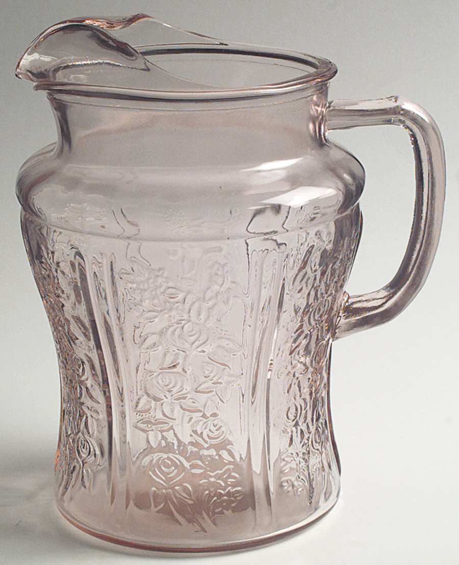 Sharon Pink 80 Oz Ice Lip Pitcher by Federal Glass -1
