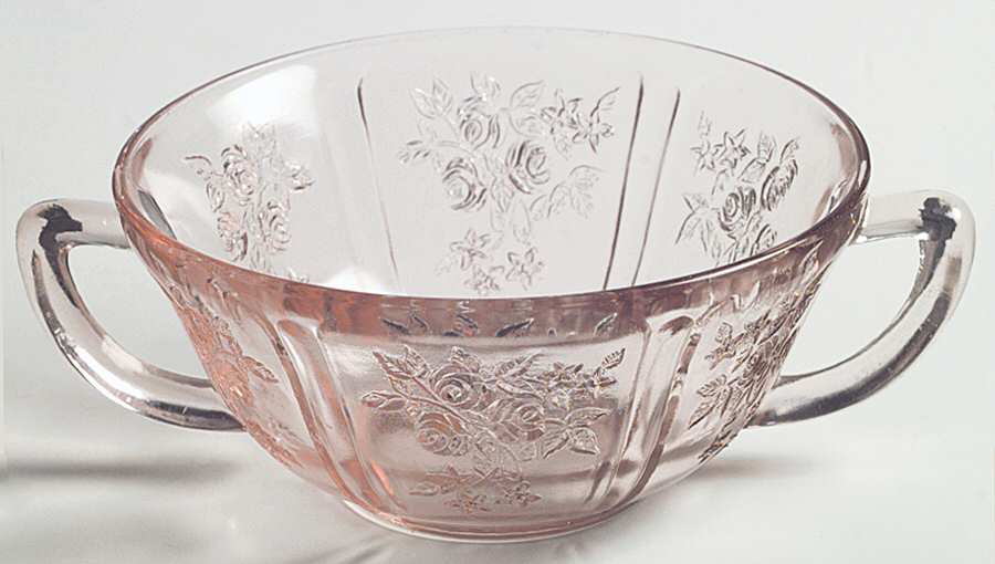 Sharon Pink Cream Soup Bowl by Federal Glass -1