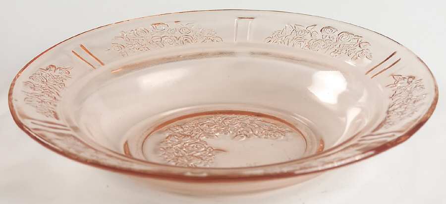 Sharon Pink Round Butter Dish No Lid by Federal Glass -1