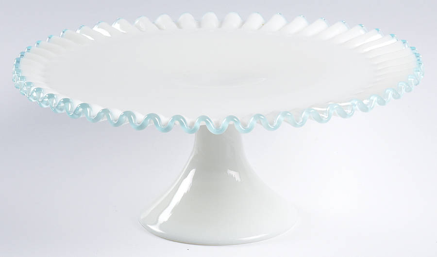 Aqua Crest (Pale Blue) Cake Stand by Fenton-1