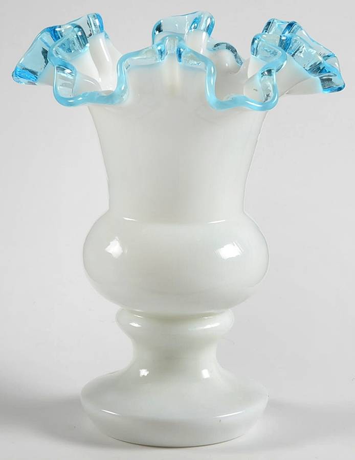 Aqua Crest (Pale Blue) 6" Flower Vase by Fenton-1