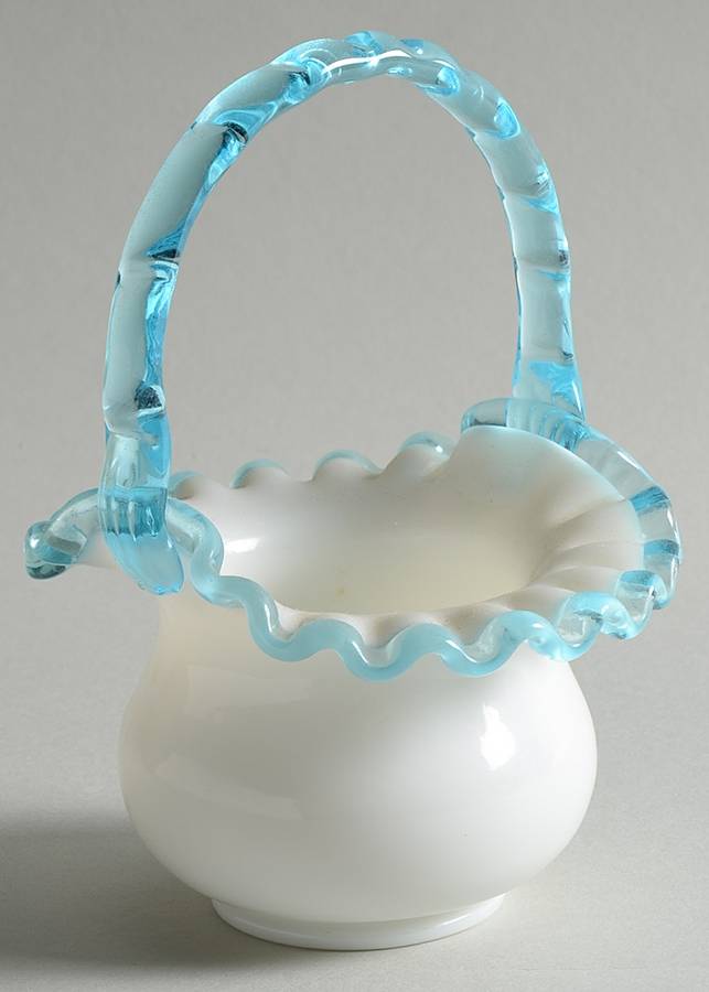 Aqua Crest (Pale Blue) #680/7236 Crests 5" Basket by Fenton-1