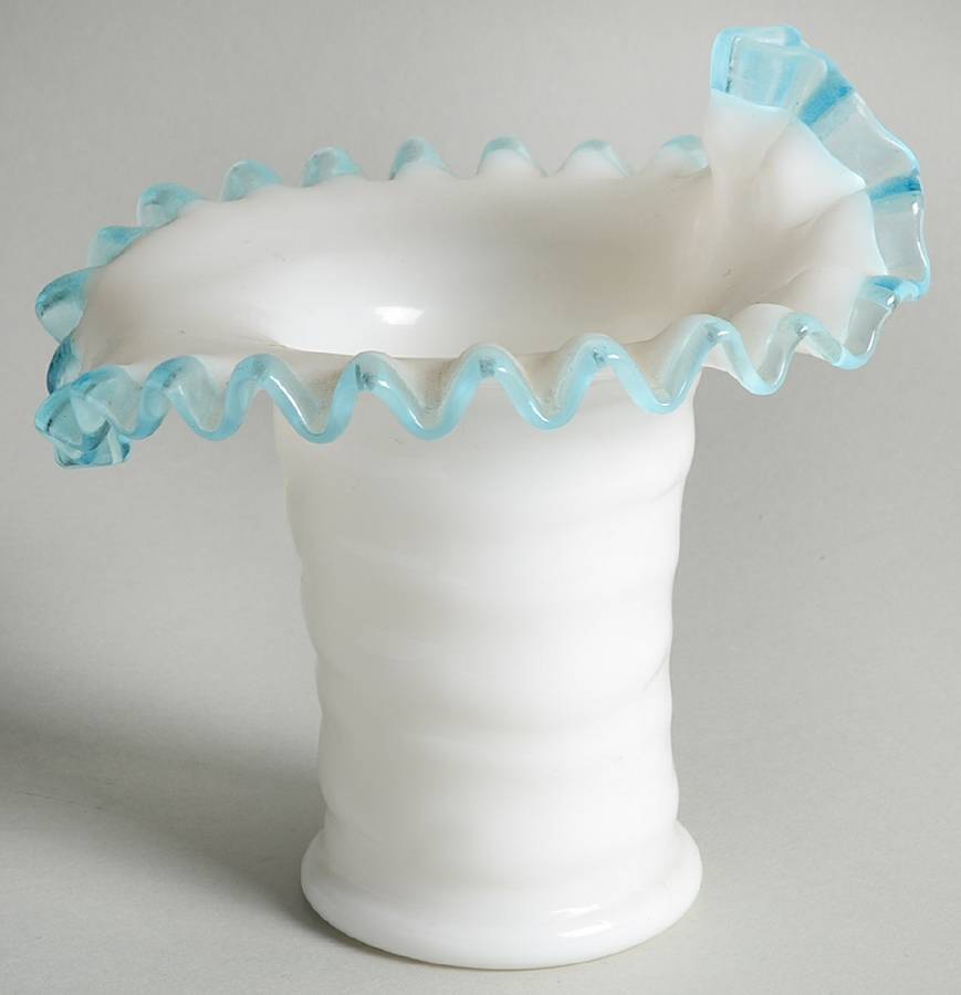 Aqua Crest (Pale Blue) 5" Triangular Vase by Fenton-1