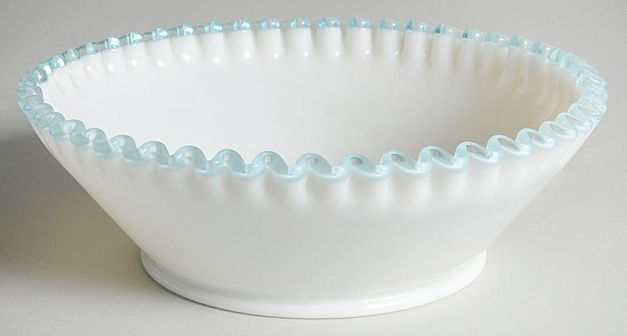 Aqua Crest (Pale Blue) 10" Salad Bowl by Fenton-1