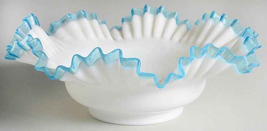 Aqua Crest (Pale Blue) 13" Round Bowl by Fenton-1