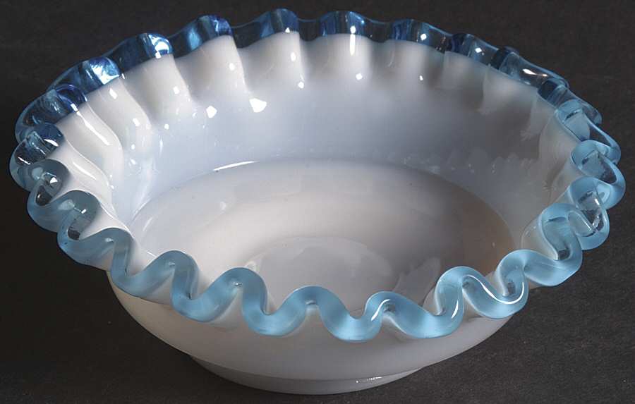 Aqua Crest (Pale Blue) 4" Footed Flared Bon Bon by Fenton-1