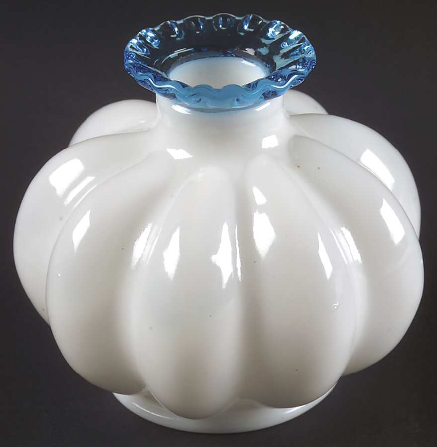 Aqua Crest (Pale Blue) Squat Cologne Bottle No Stopper by Fenton-1